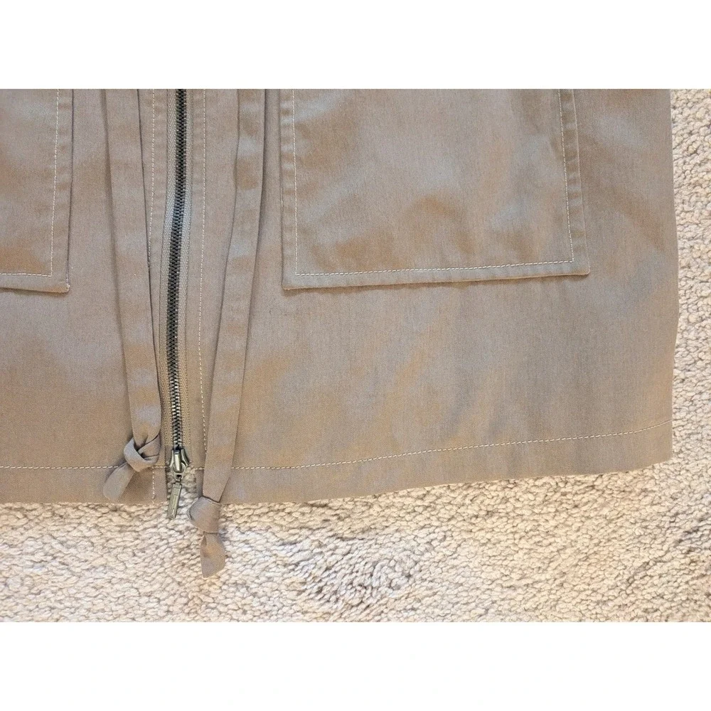 Doncaster Utility Vest Women's Size 14 Tan Khaki Full Zip 100% Tencel Sleeveless